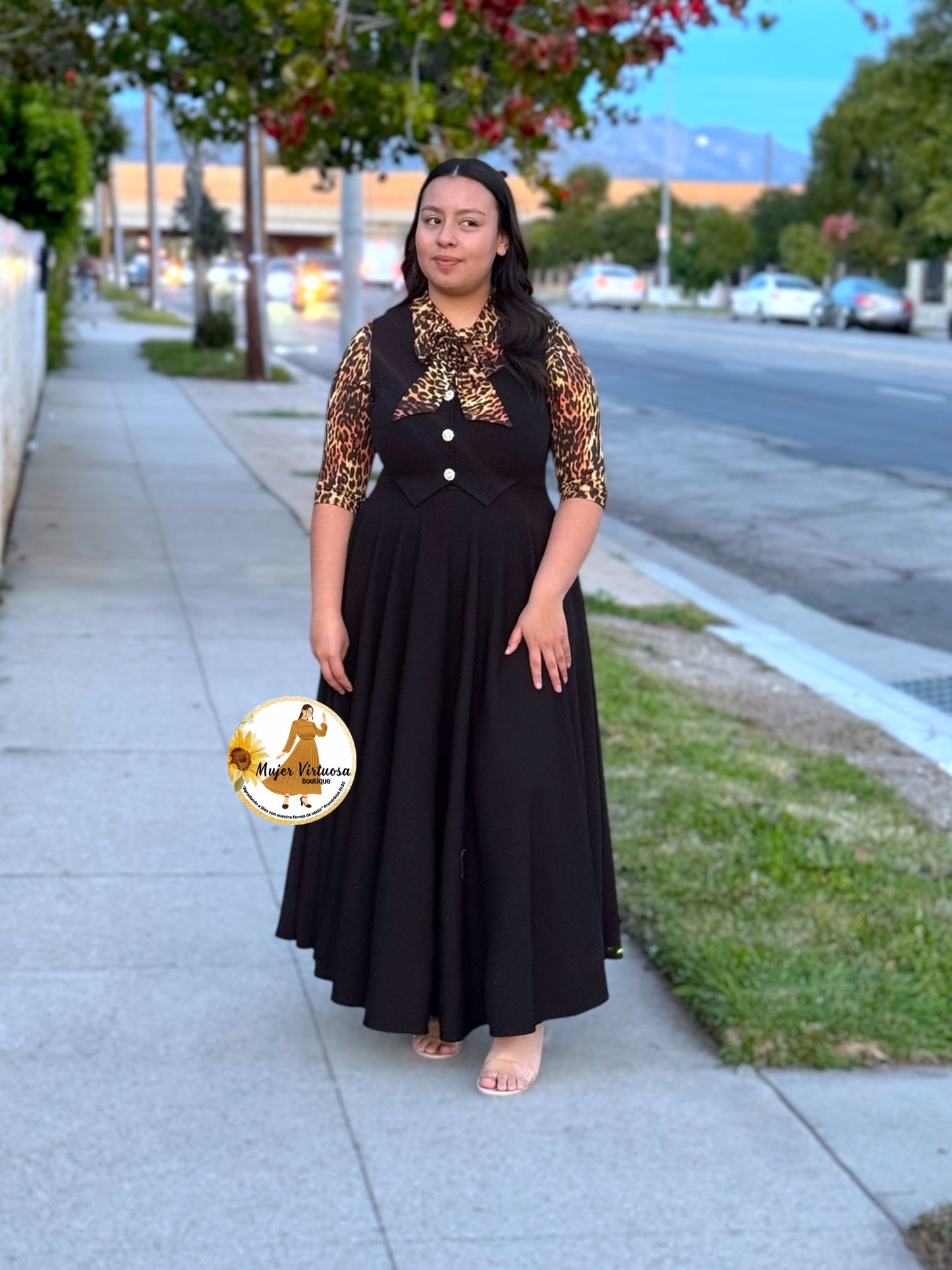 Sara Black Vest Overall