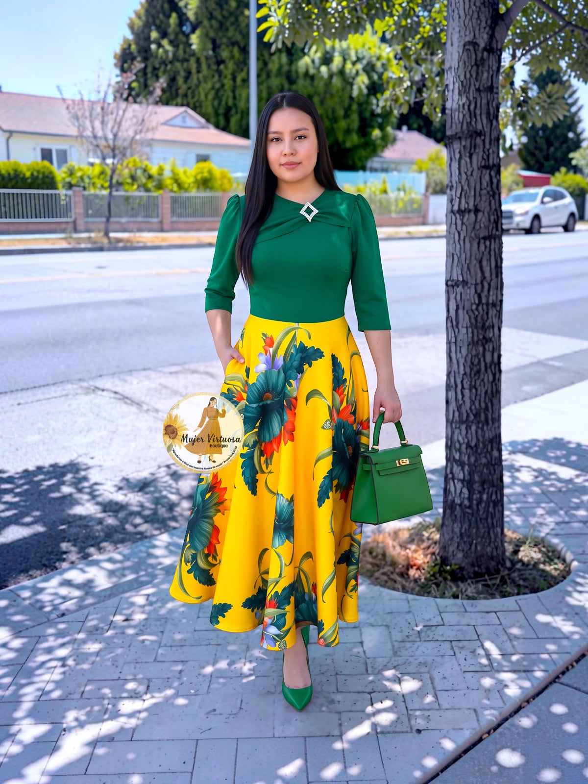 Rosalie Green & Yellow Dress