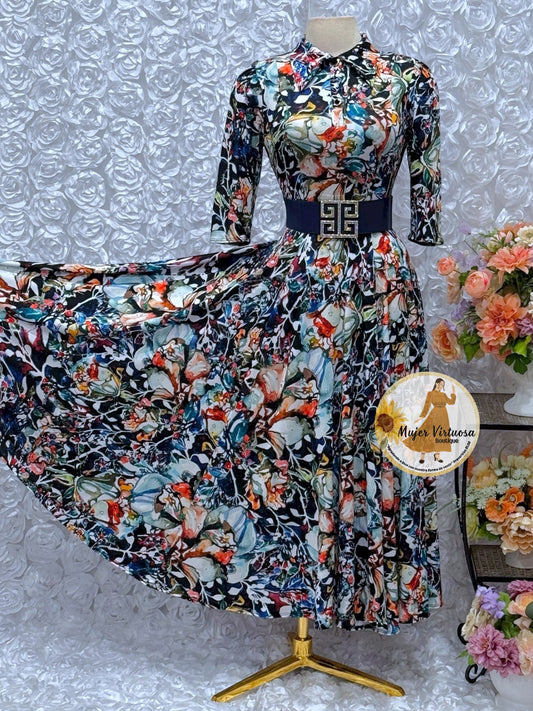 Minerva Navy Abstract Dress