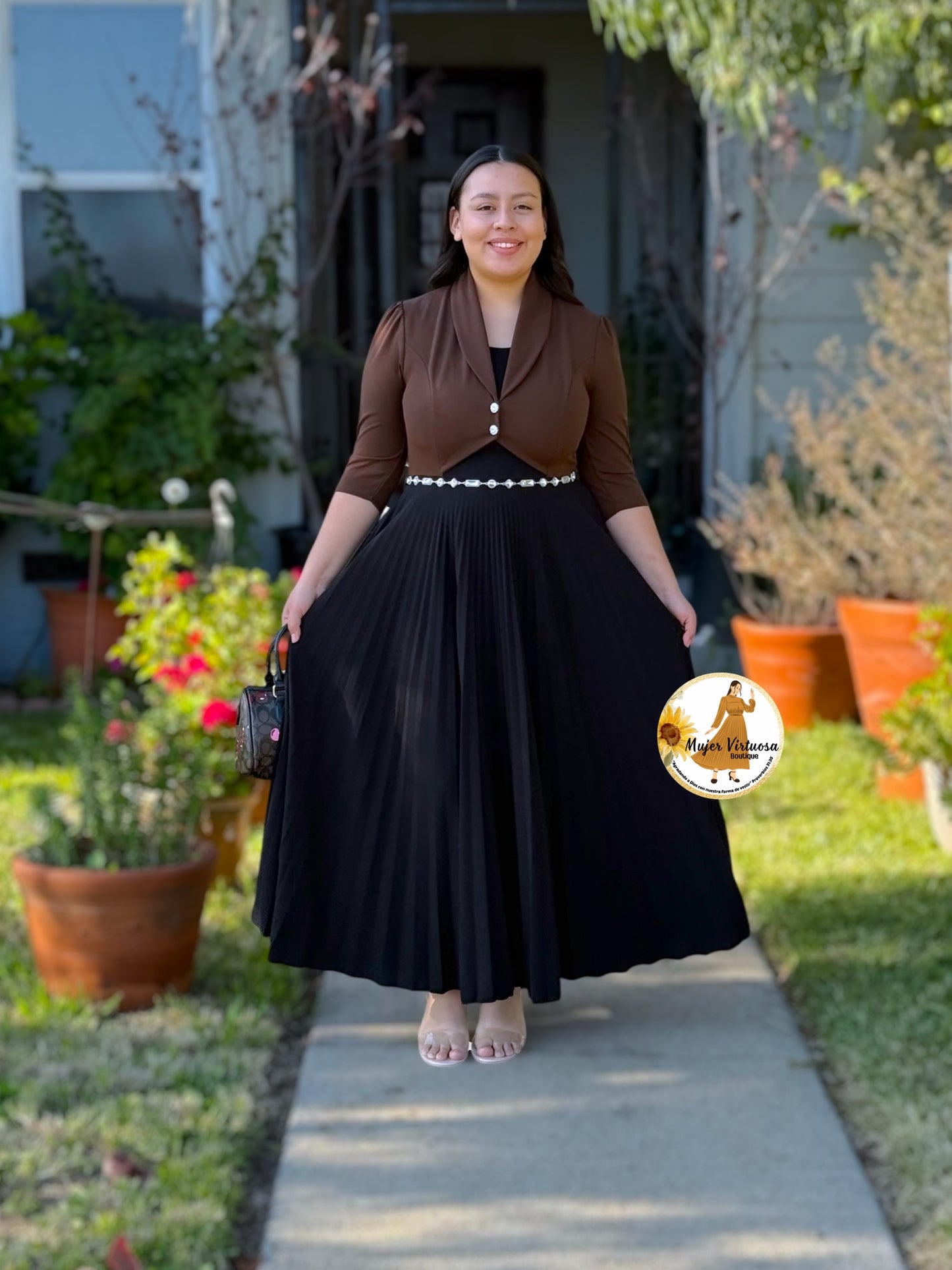 Emely Brown & Black Dress