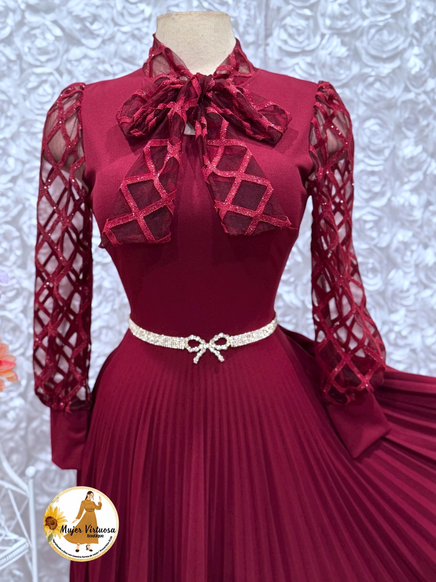 Brenda Burgundy Dress
