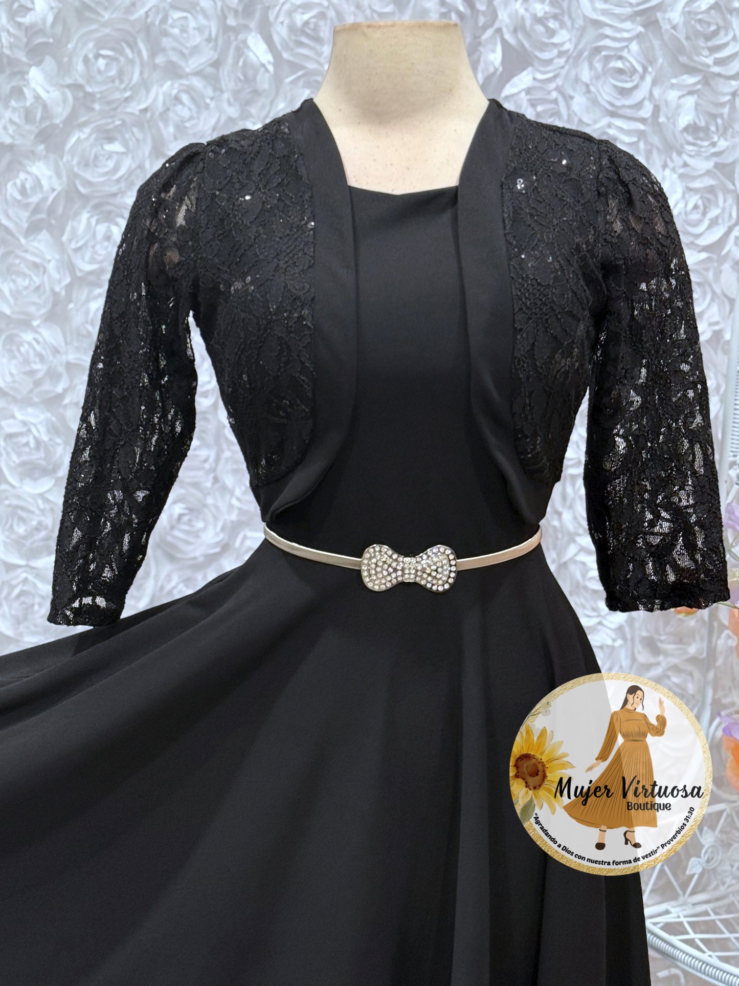 Emma Black Lace Blazer Dress