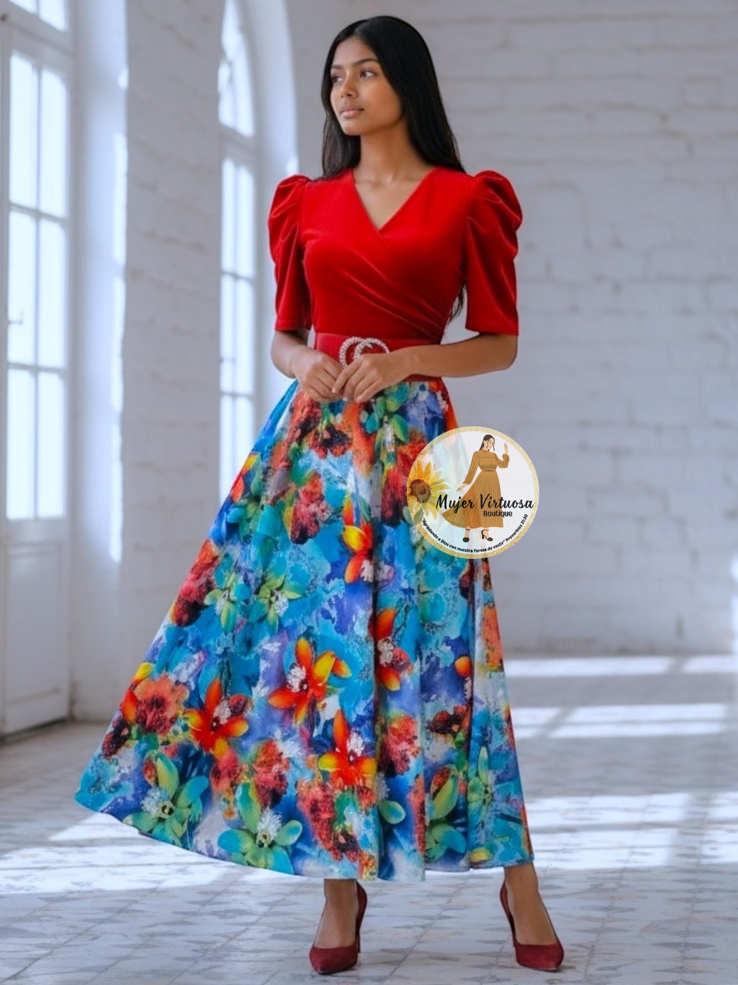 Suri Rust Floral Dress