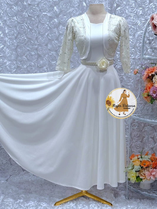Emma Ivory Lace Blazer Dress