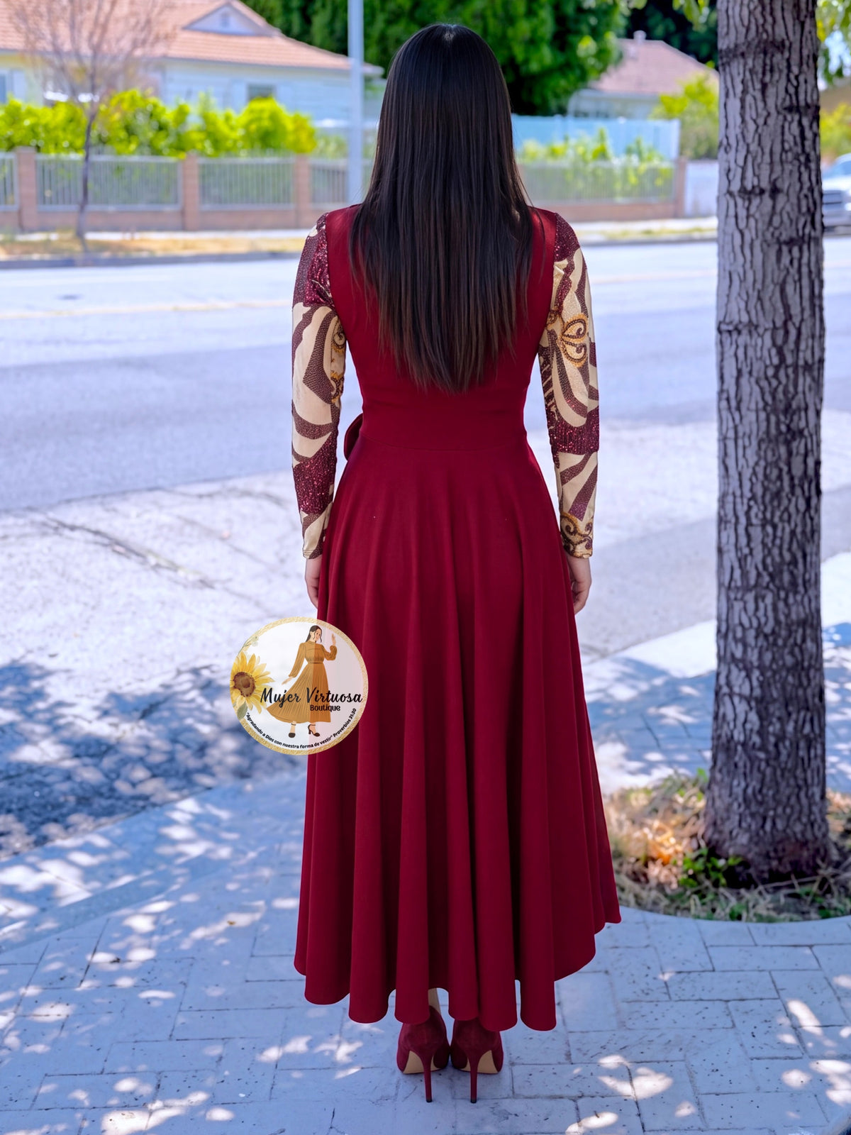 Damaris Burgundy Dress