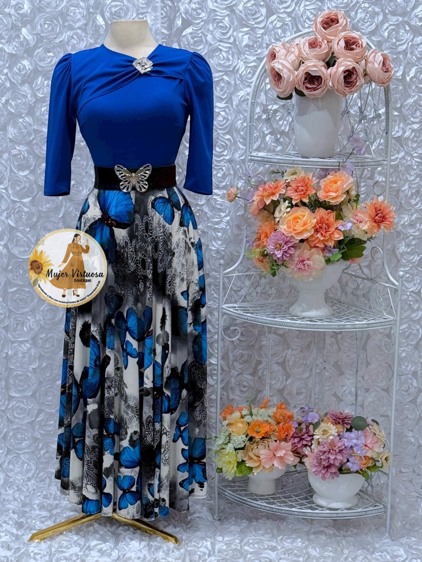 Rosalie Royal Blue Butterflies Dress