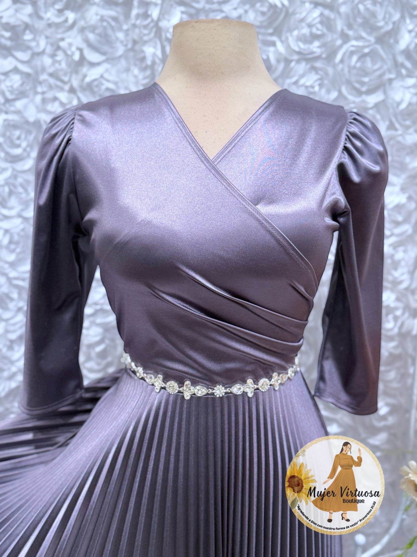 Lucia Dusty Lilac Satin Dress