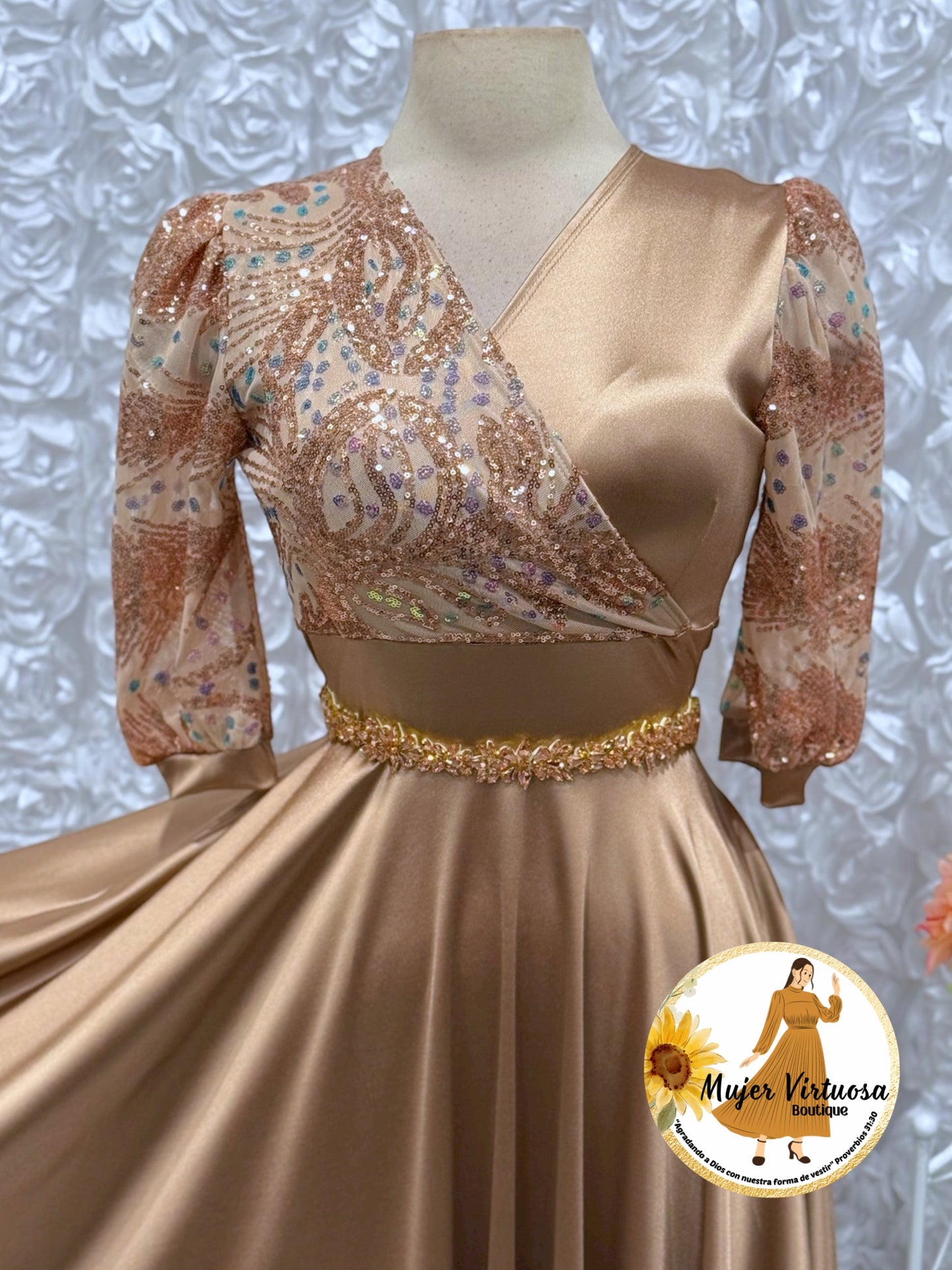 Charlotte Mocha Satin Dress