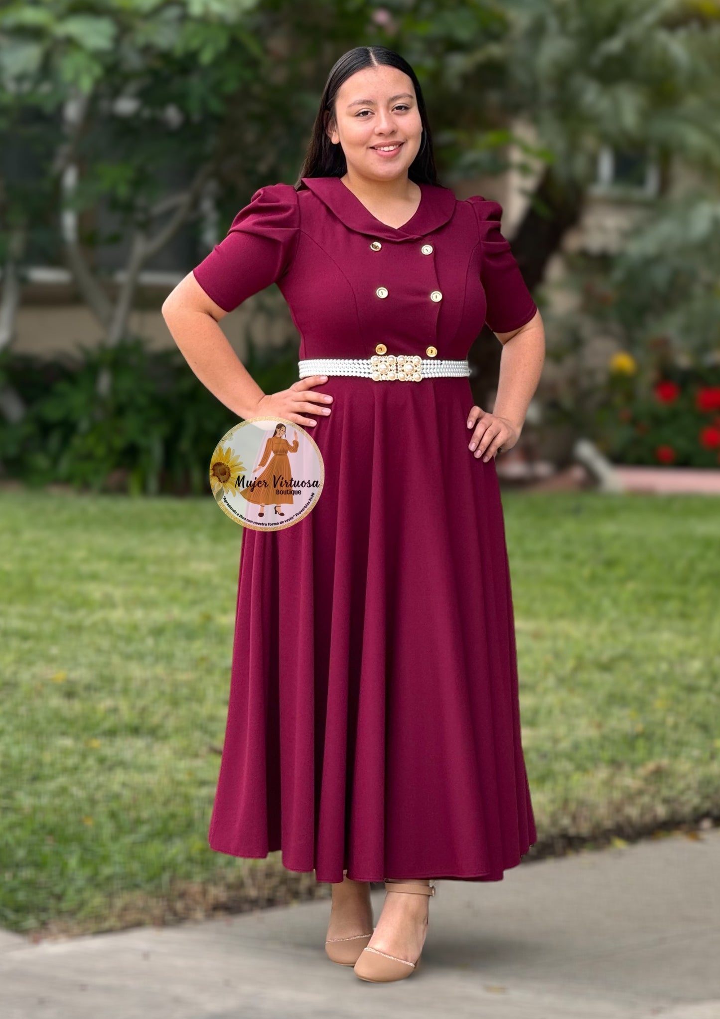 Dorothy Burgundy Vintage Dress