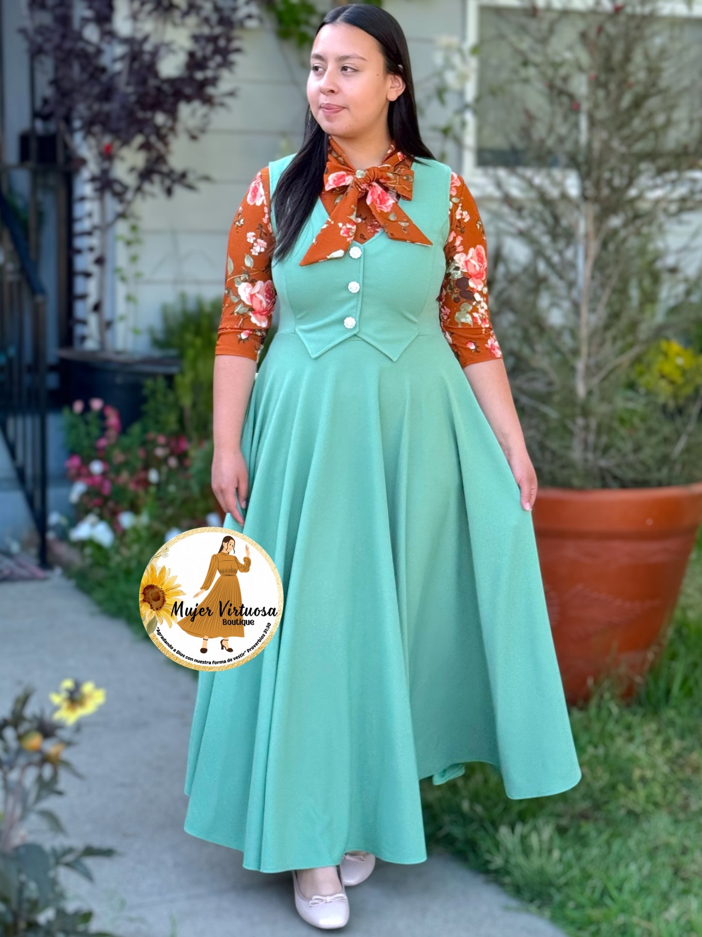 Sara Sage Vest Overall
