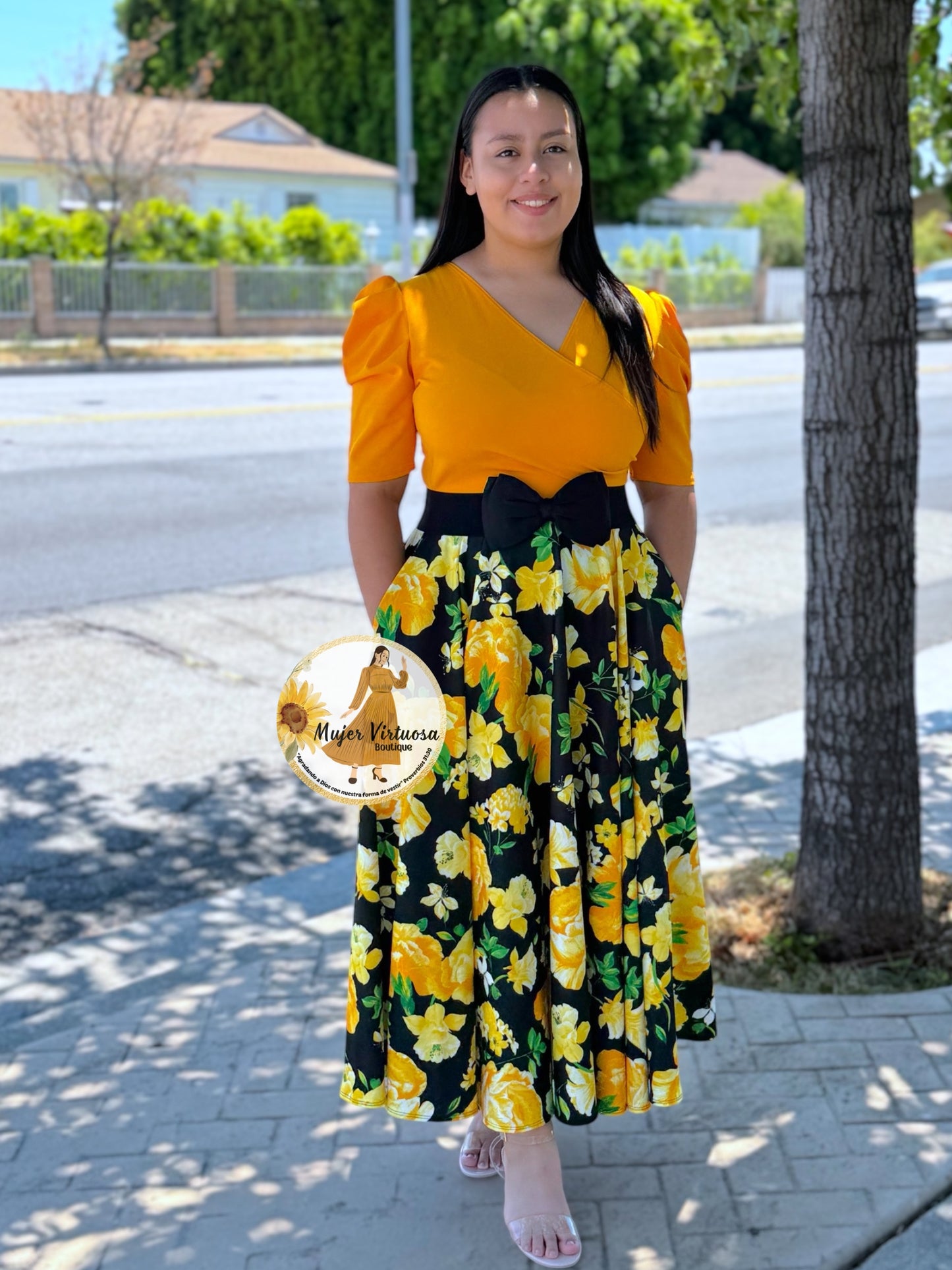 Susan Mango/Black Floral Dress