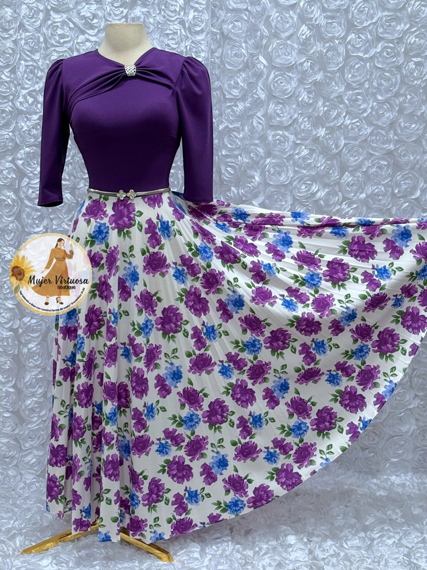 Rosalie Purple Pleated Dress