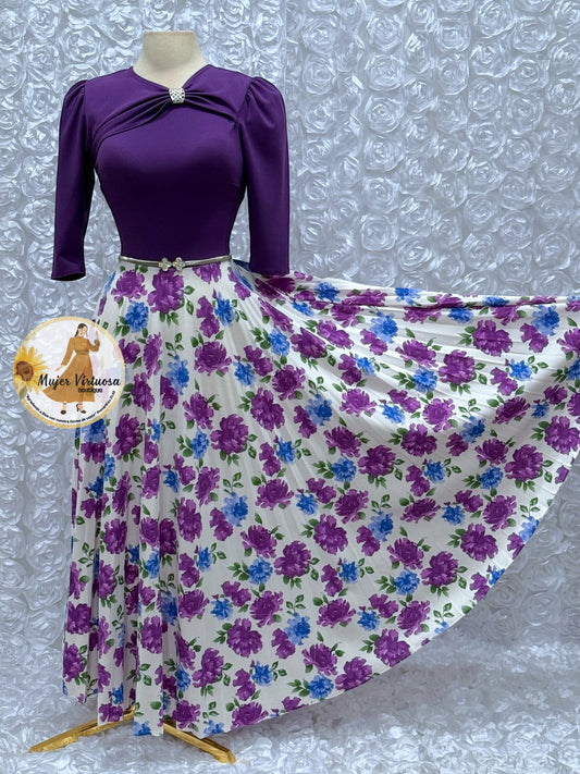 Rosalie Purple Pleated Dress