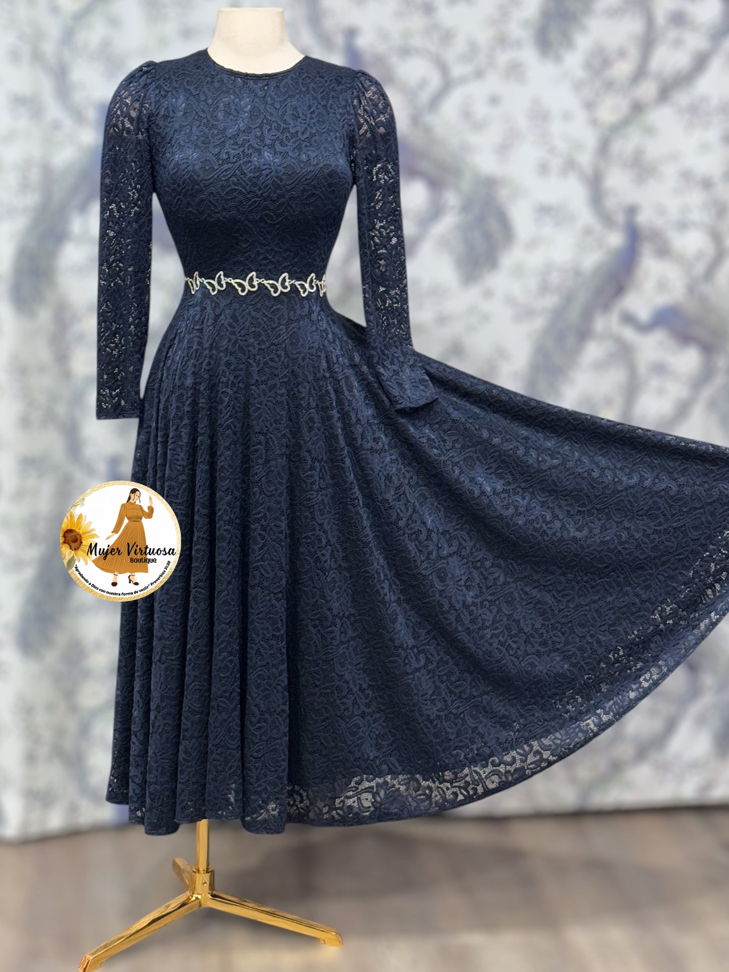 Valerie Navy Lace Dress