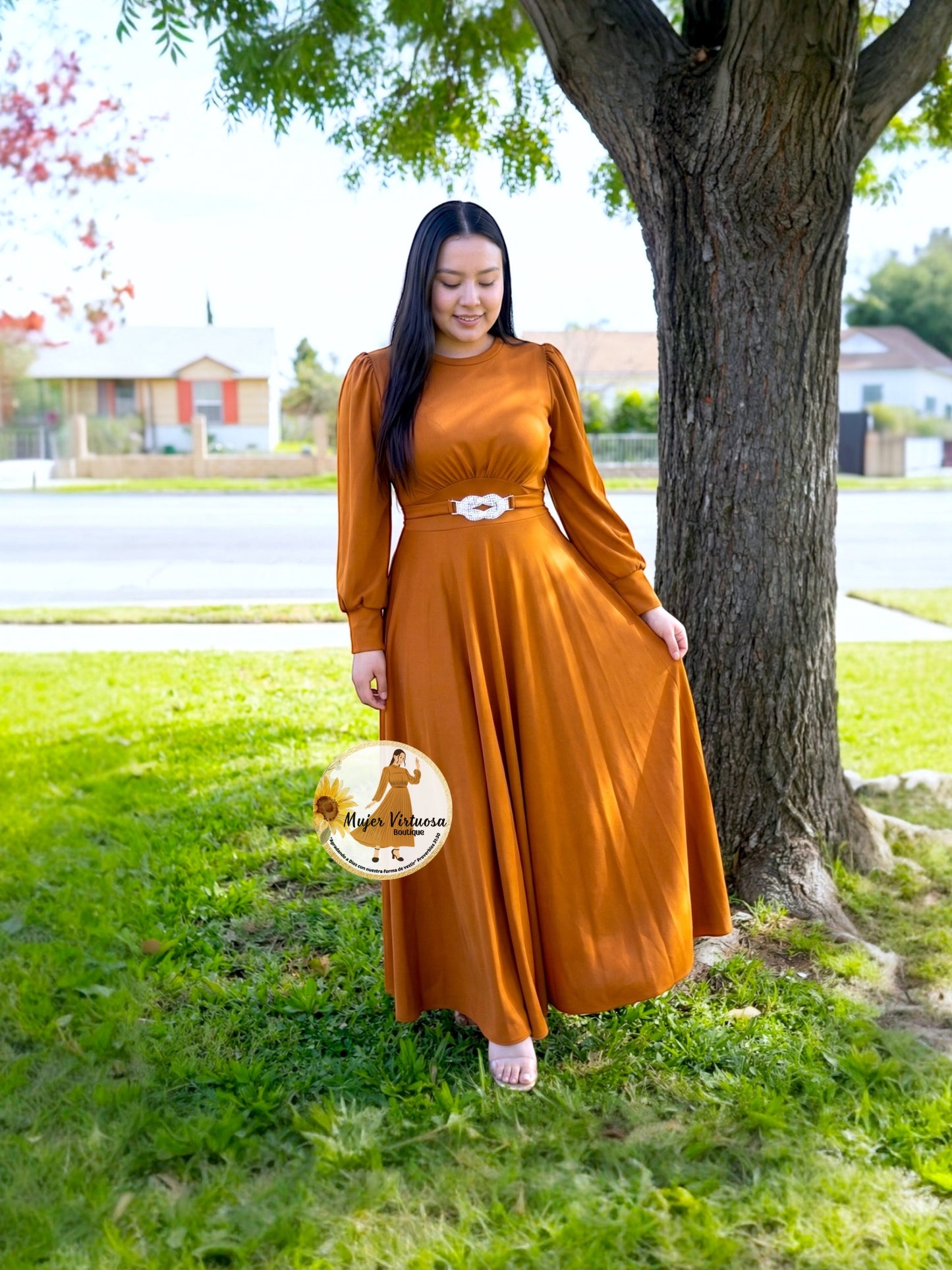Natasha Caramel Dress