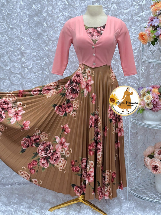 Maggie Pink/Mocha Blazer Dress