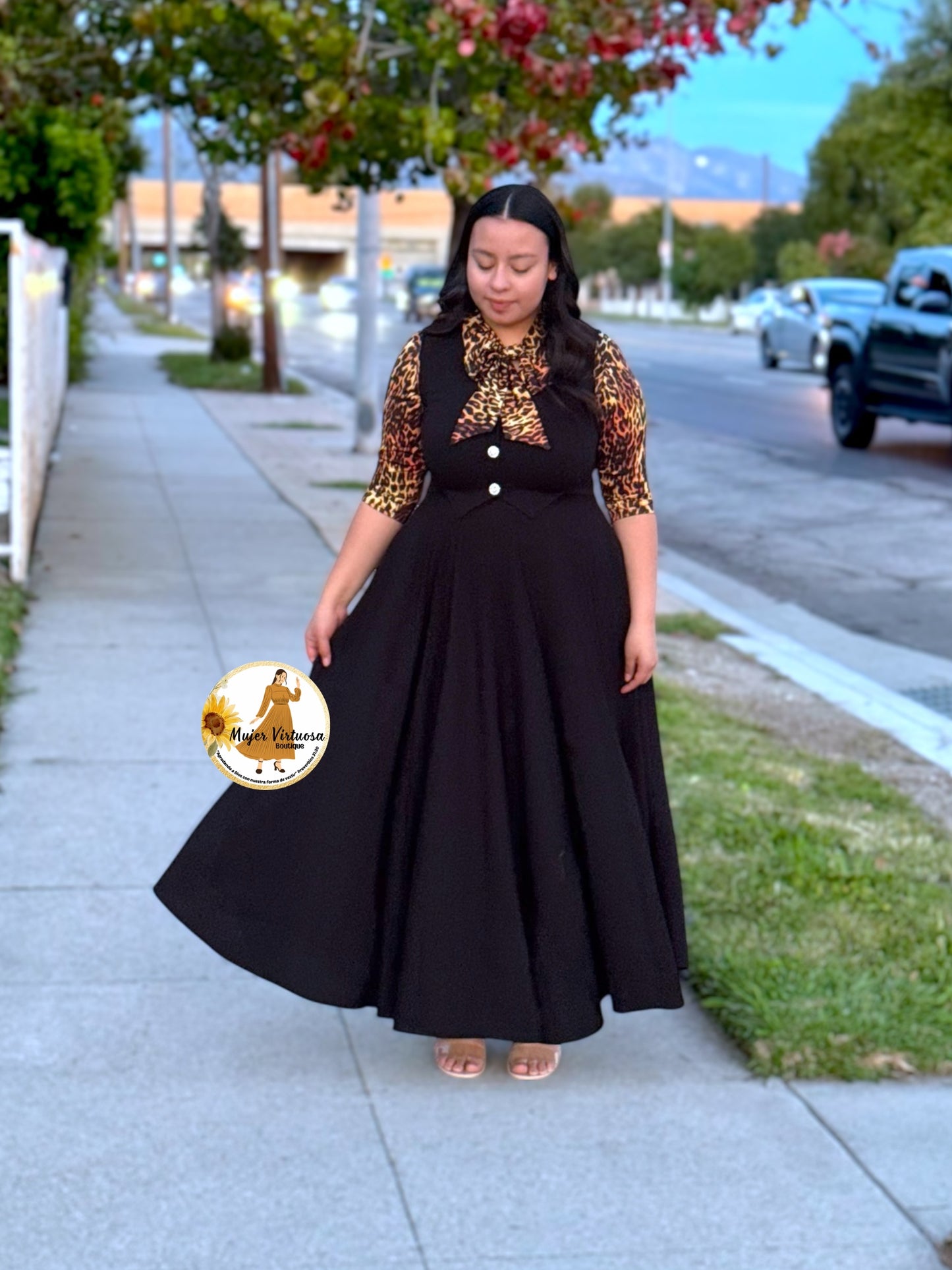 Animal Print Bow Tie Top