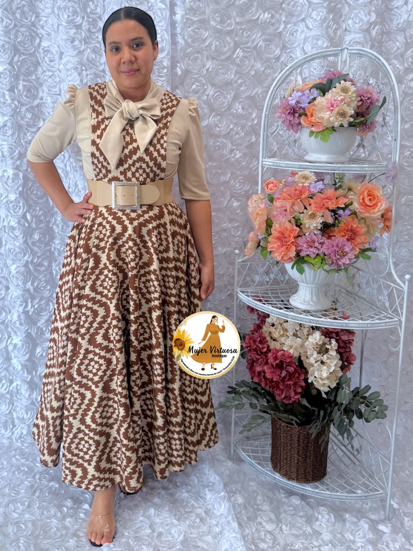 Angie Brown & Beige Overall