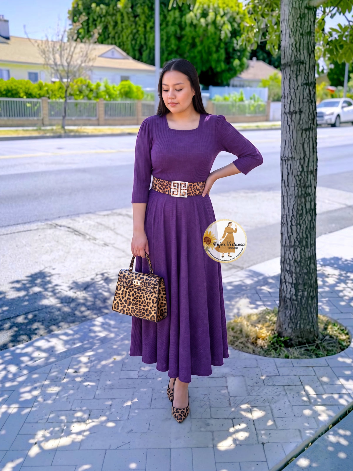 Eunice Purple Cotton Dress
