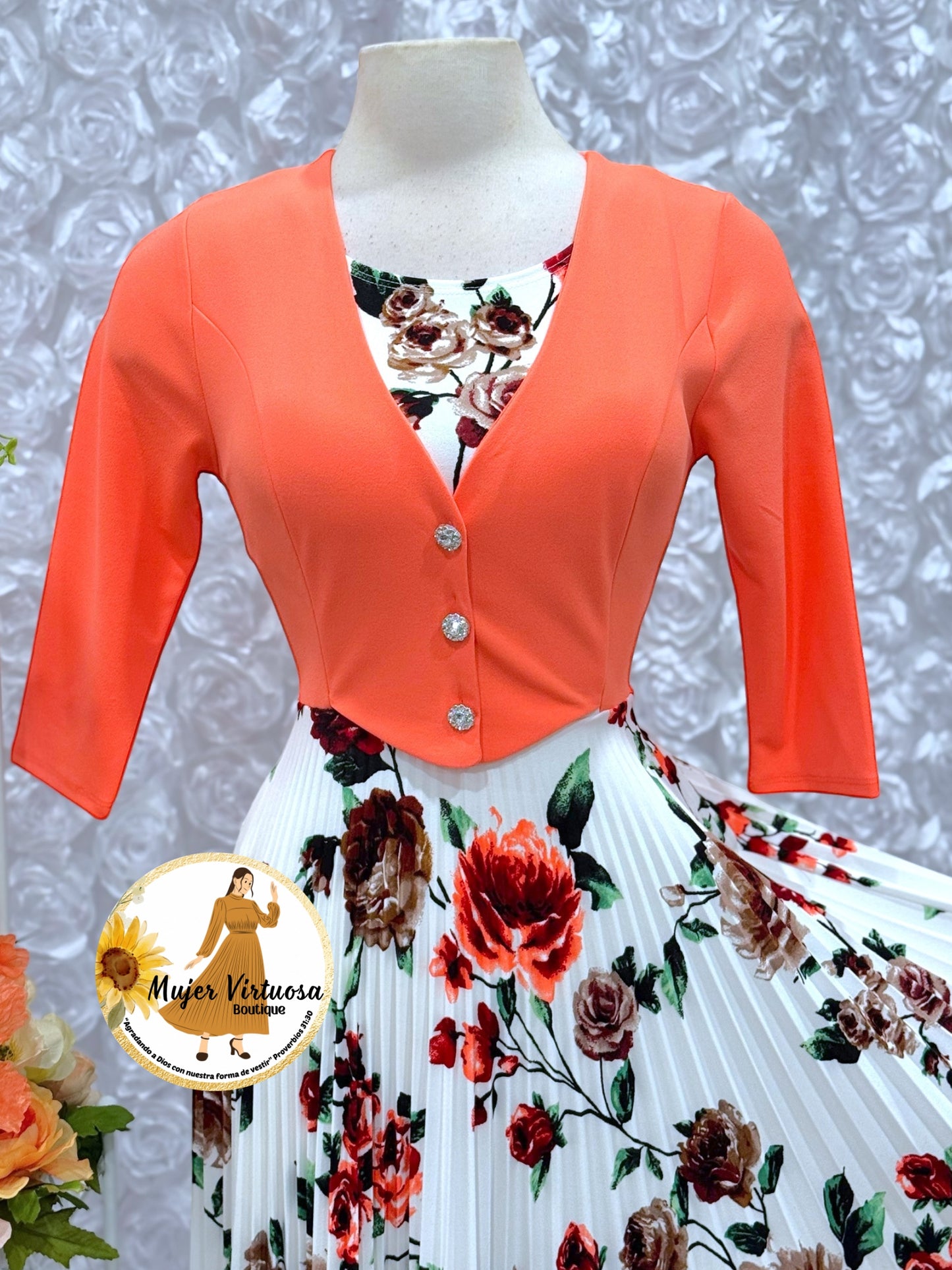 Maggie Orange/White Blazer Dress