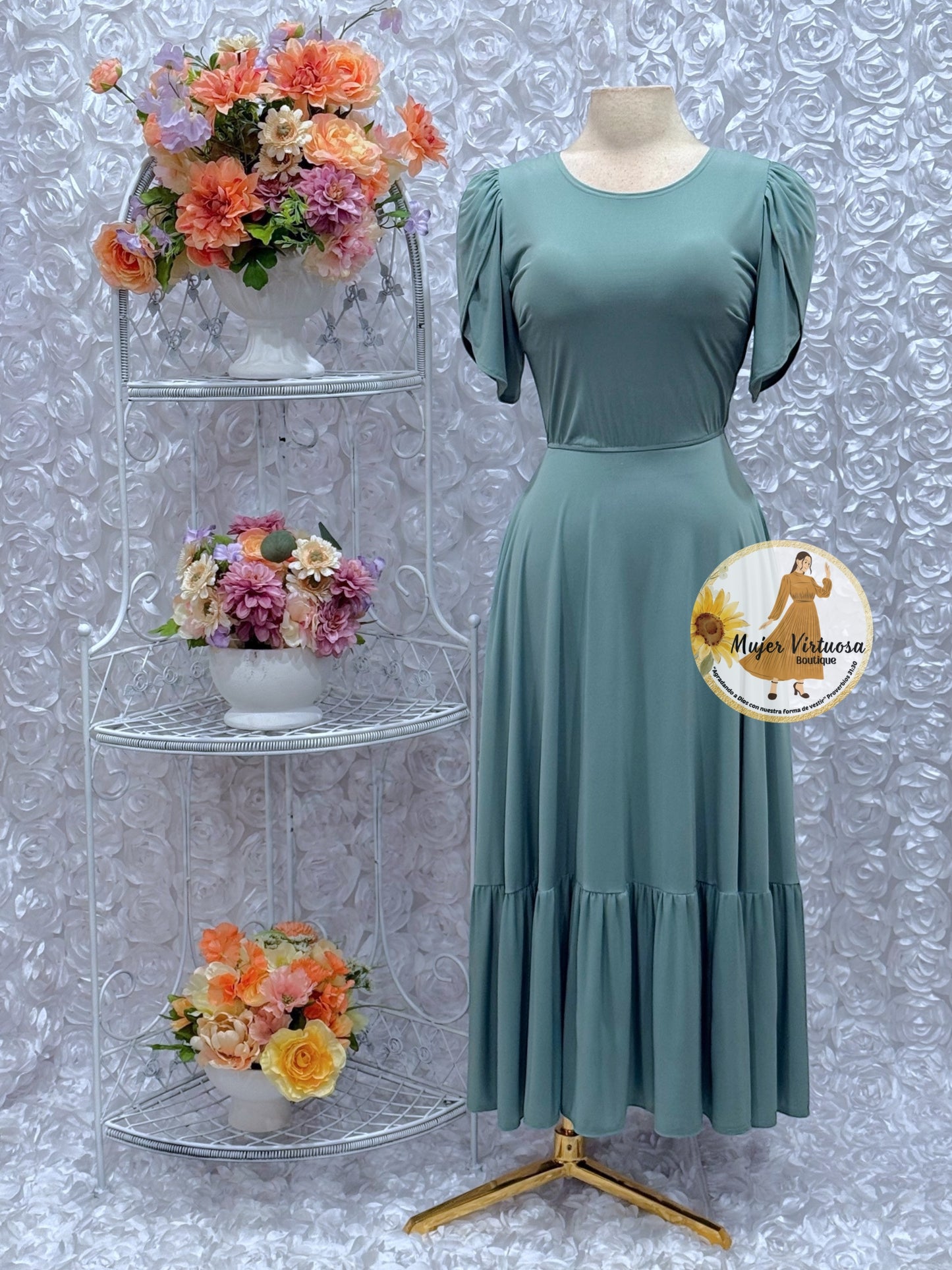 Ruth Aqua Maxi Dress