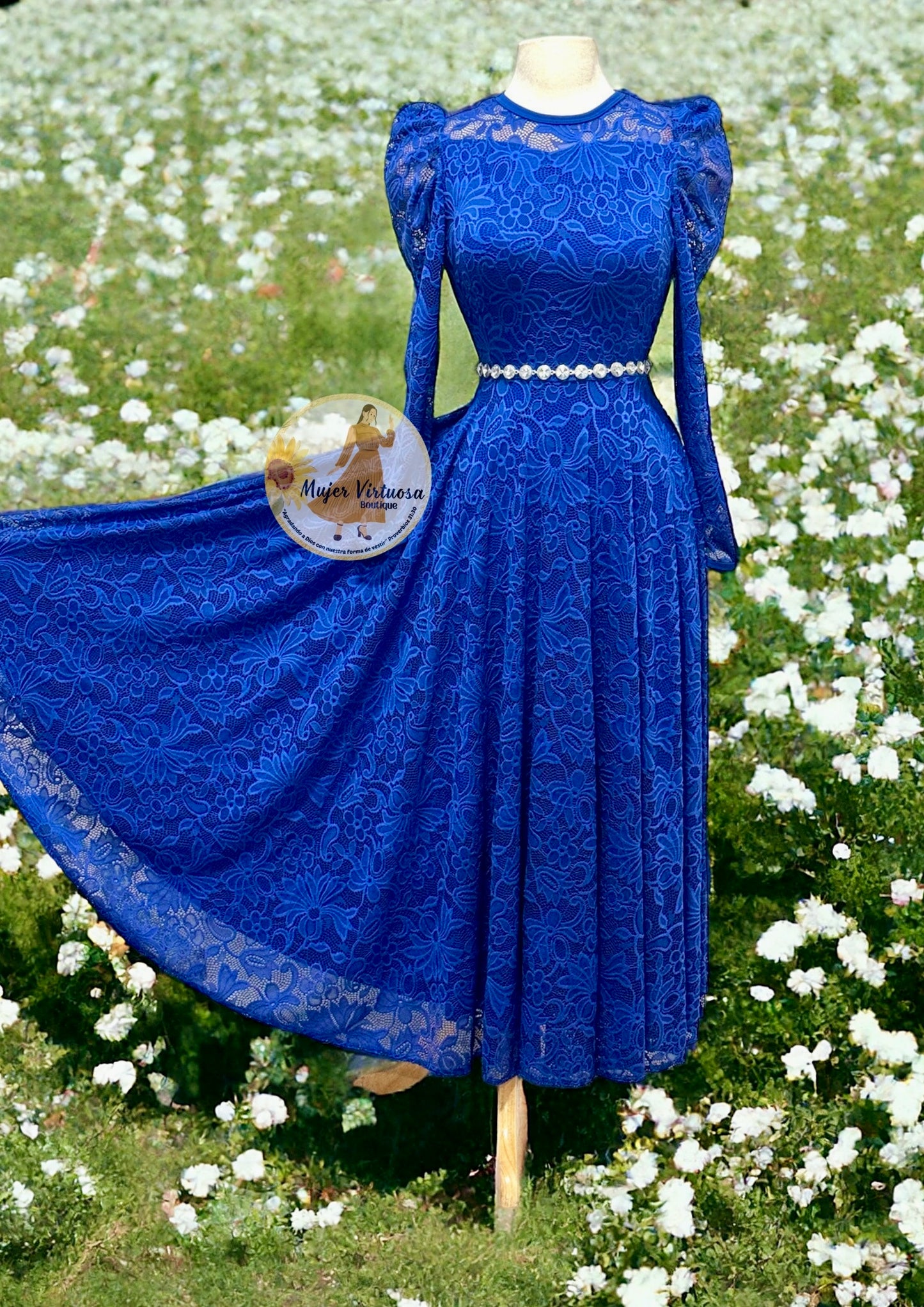 Ophelia Lace Royal Blue Dress