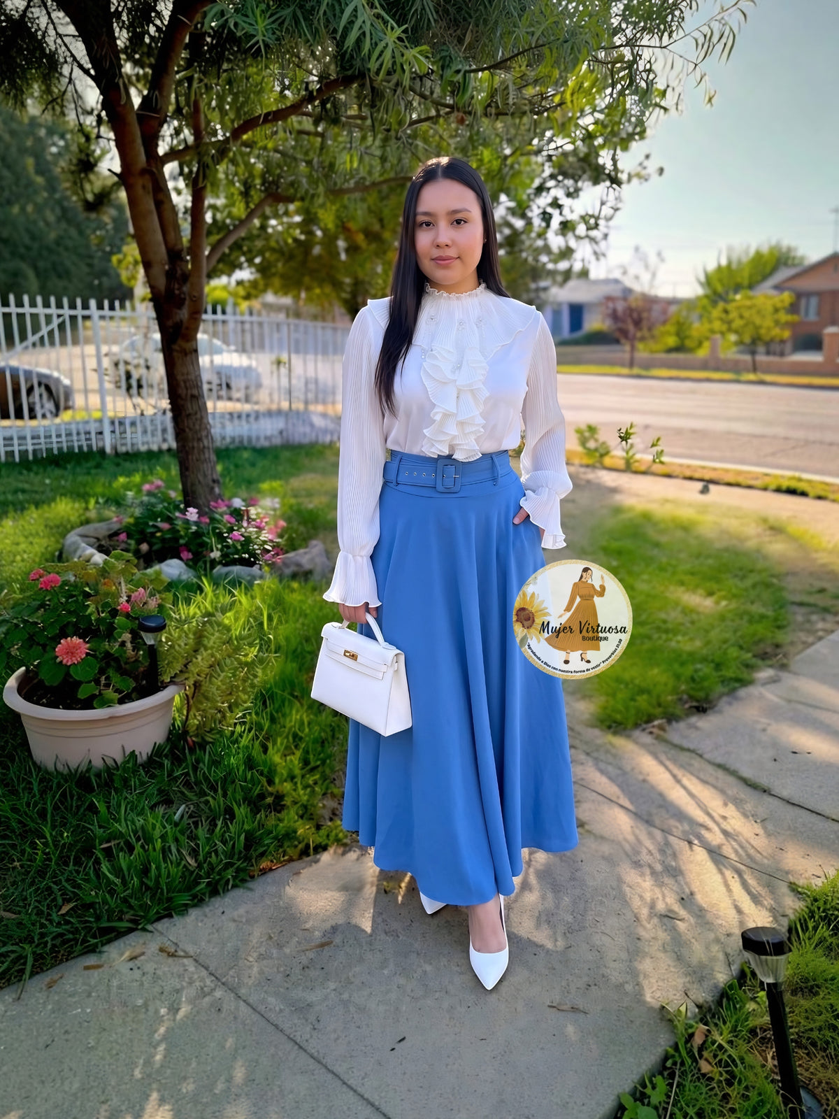 Elegant White Ruffles Blouse