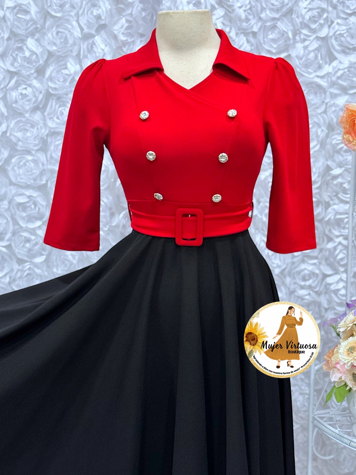 Frida Red/Black Dress