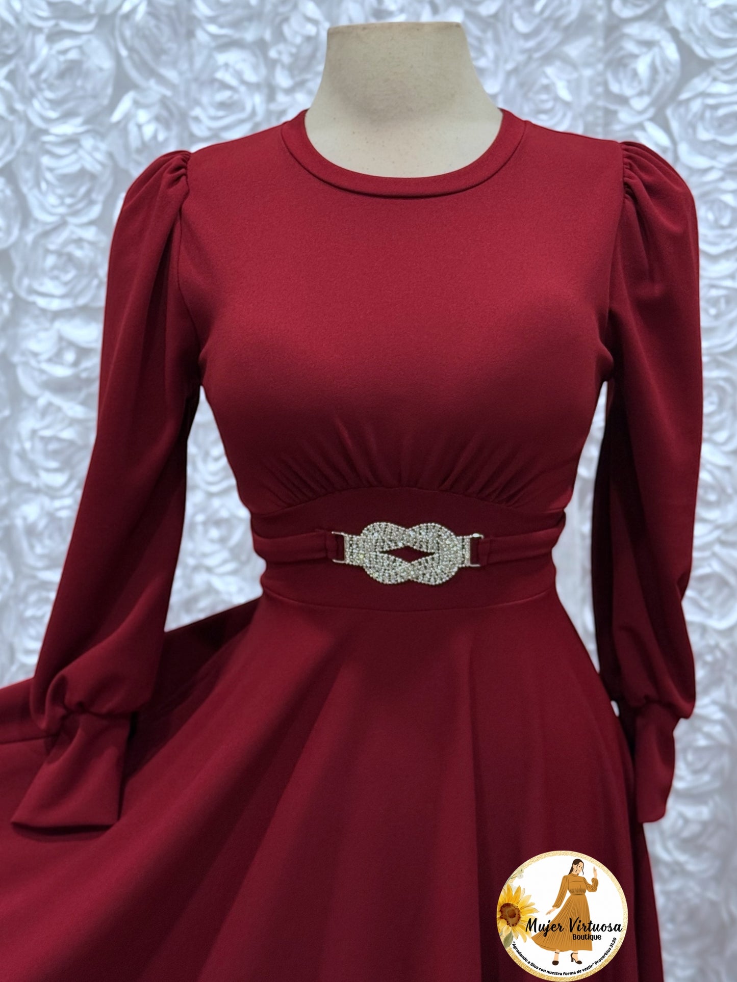 Natasha Burgundy Dress