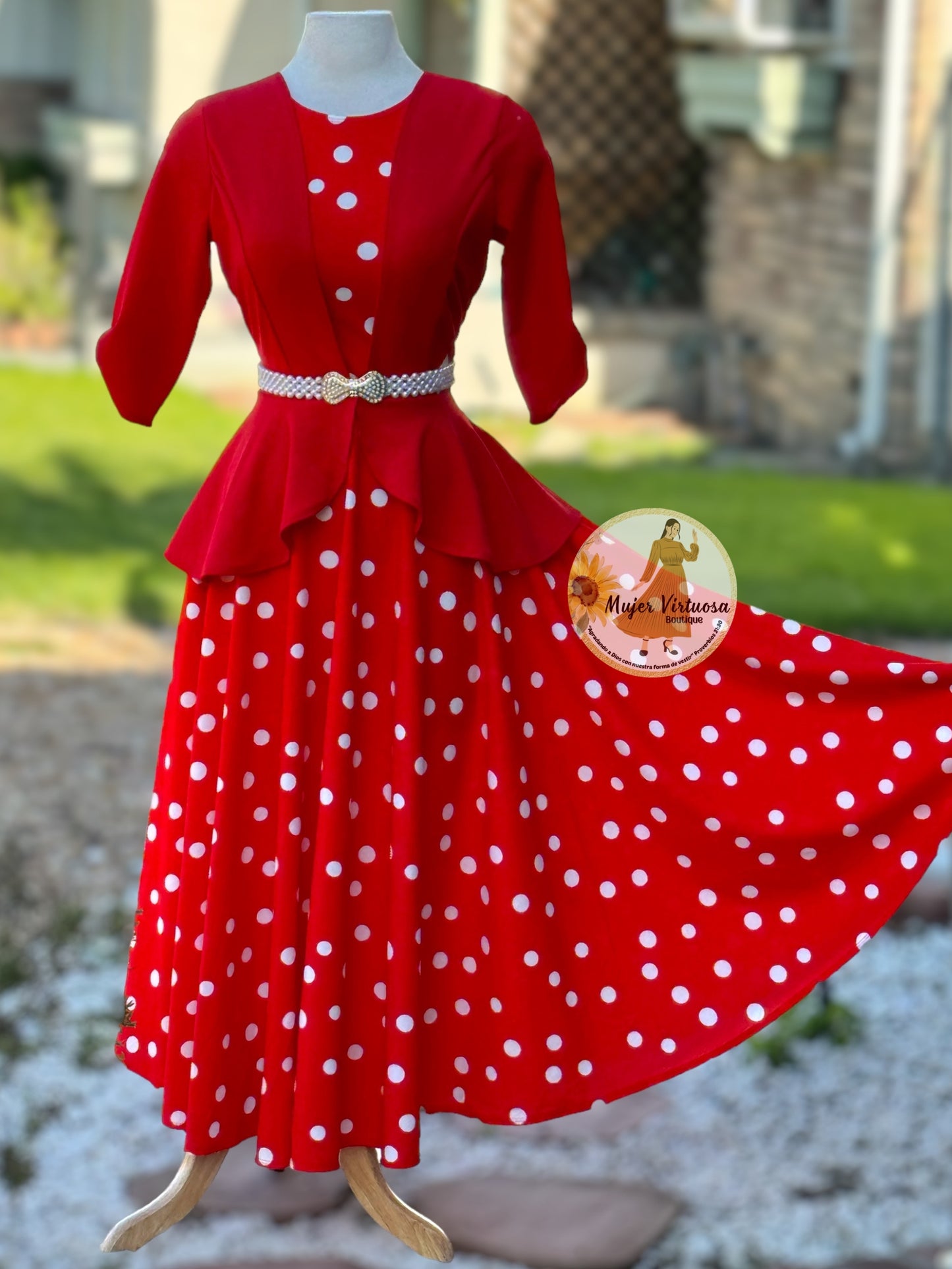 Helena Red Polka Dot Blazer Dress