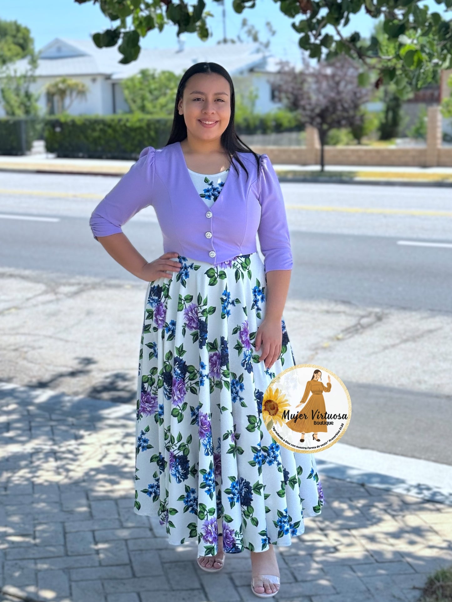 Betsy Lila/White Floral Dress