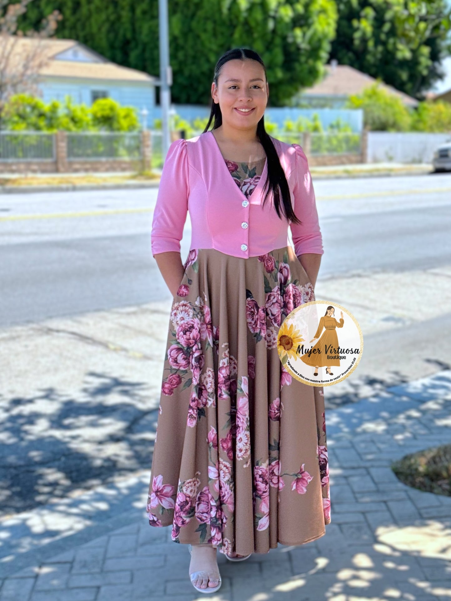 Betsy Pink/Mocha Blazer Dress