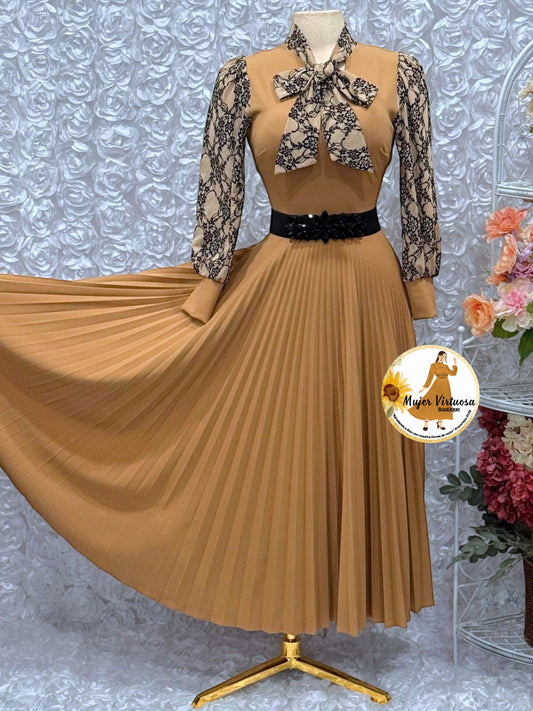 Brenda Mocha & Mesh Dress