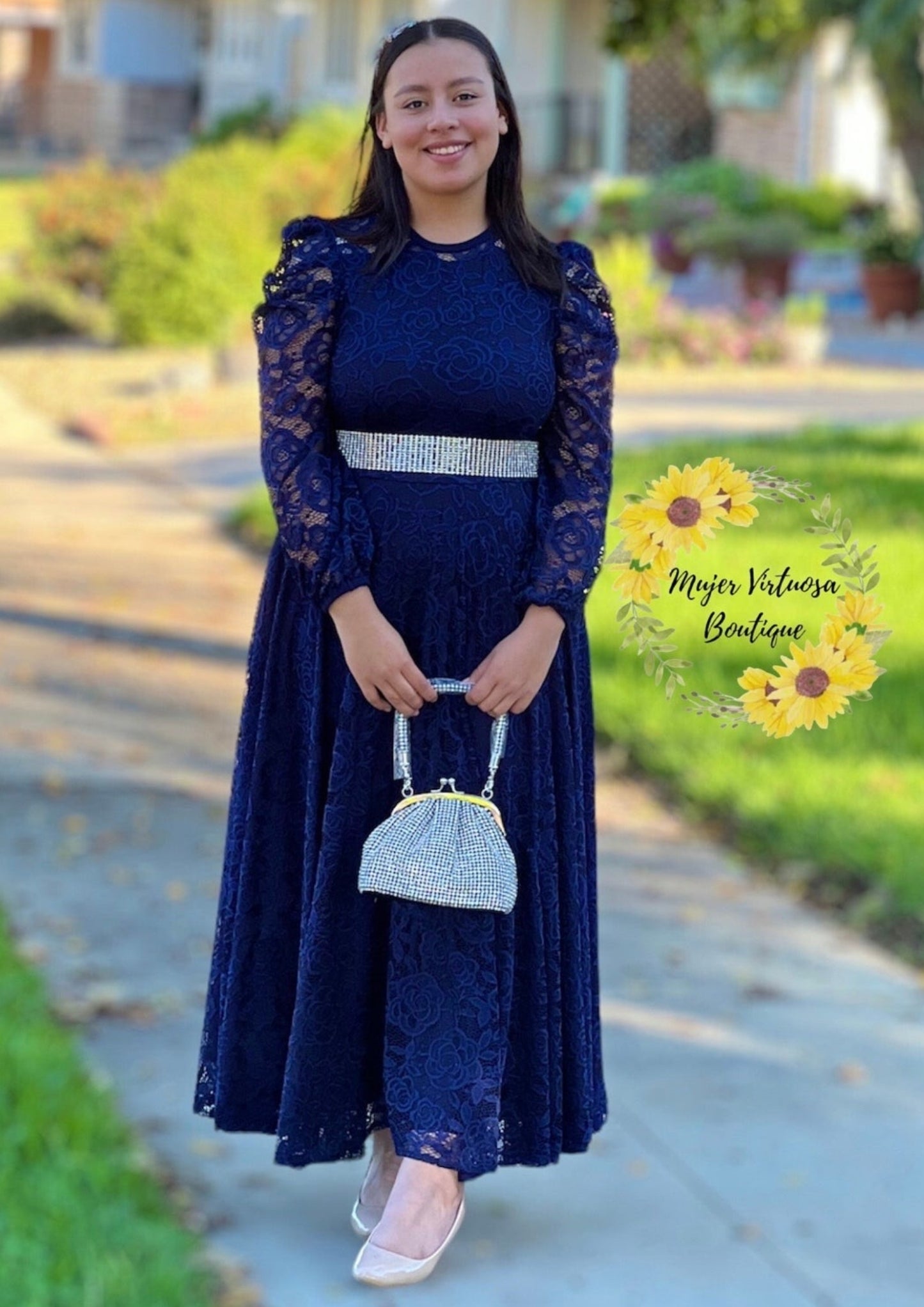 Ophelia Navy Blue Lace dress