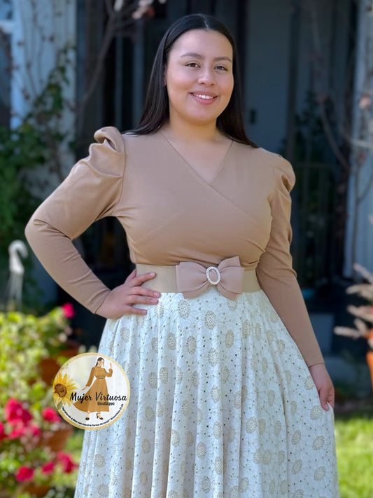 Mocha Bow Elastic Belt