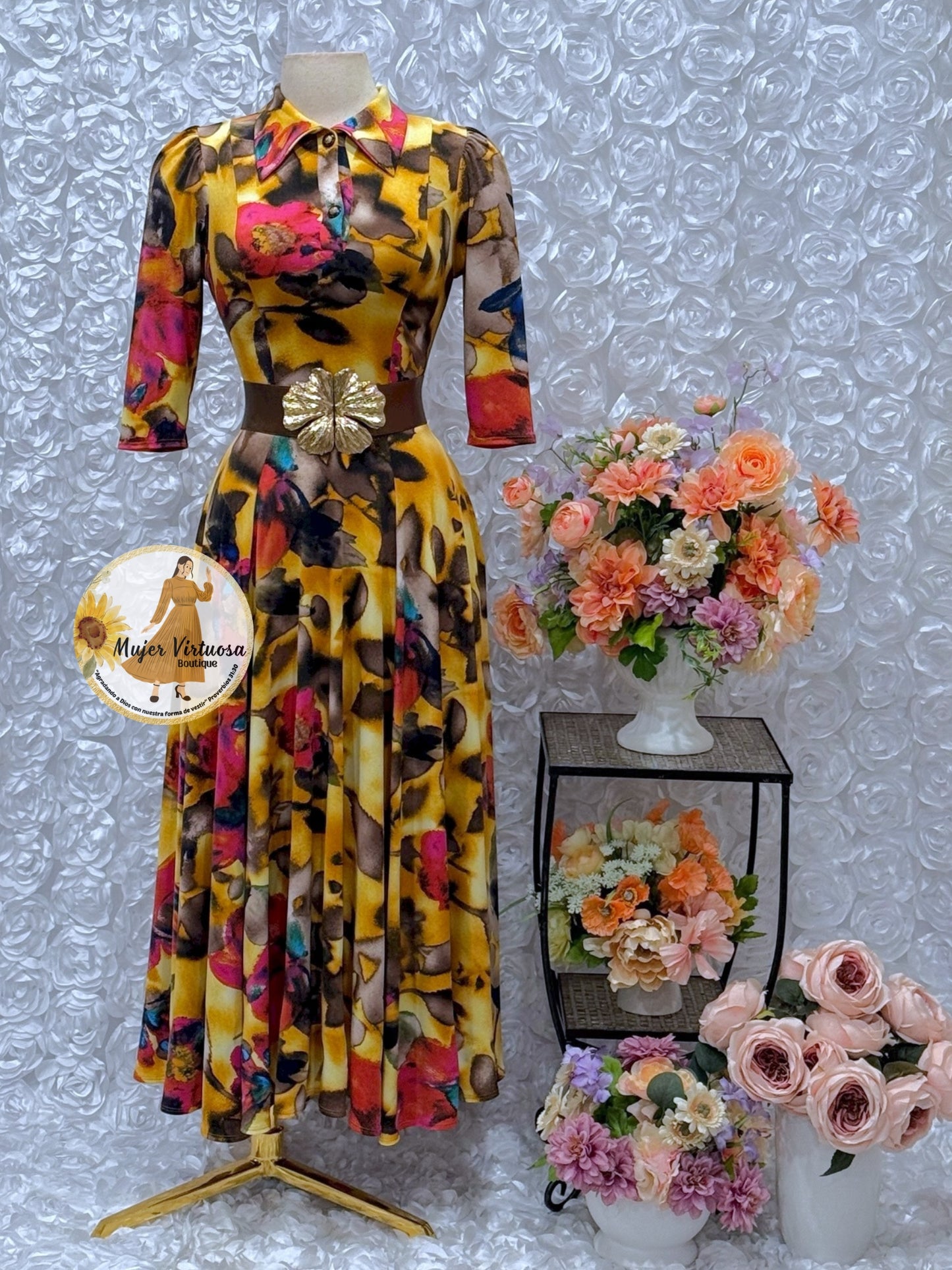 Minerva Mustard Floral Dress