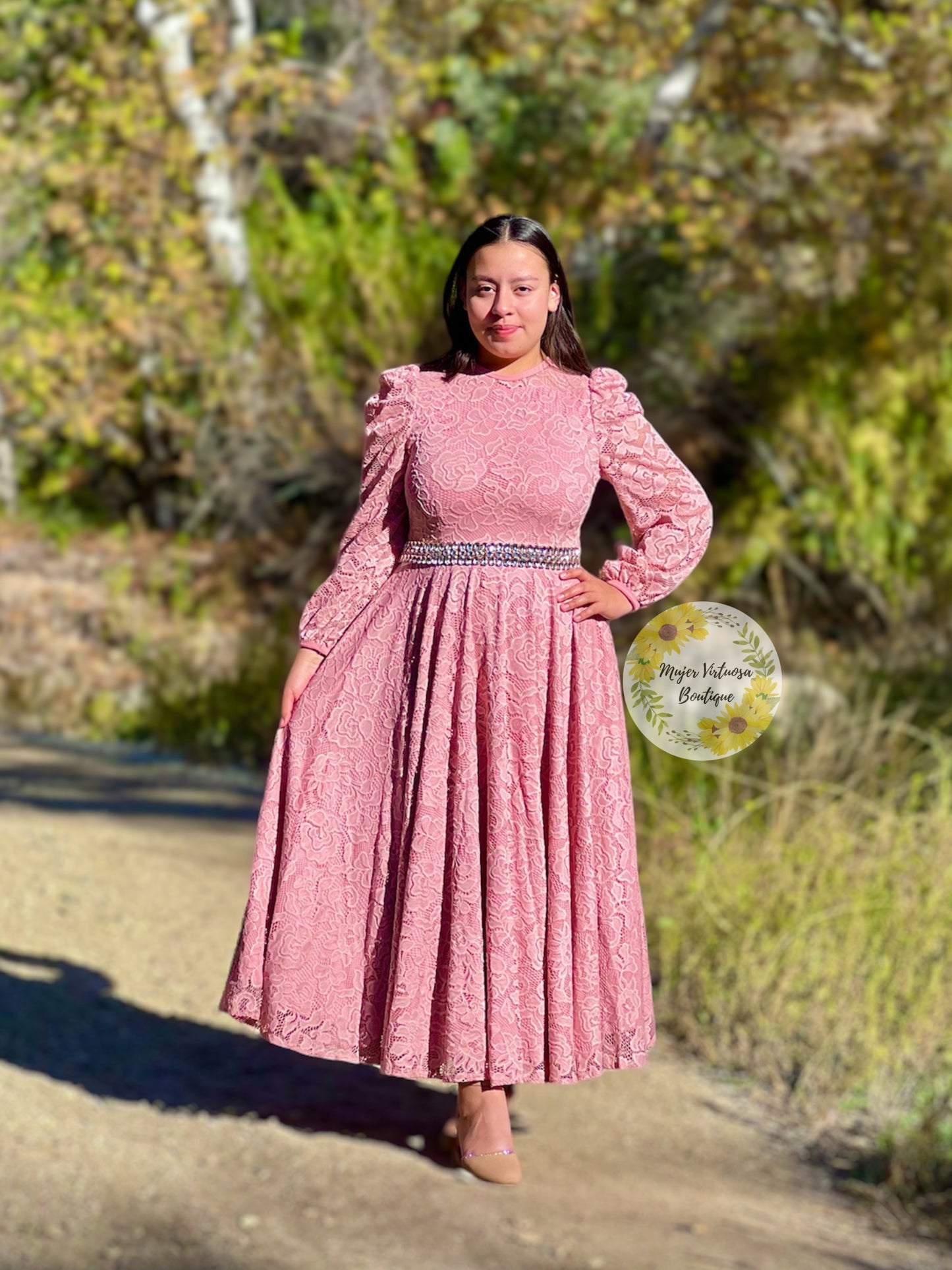 Ophelia Pink Lace Dress