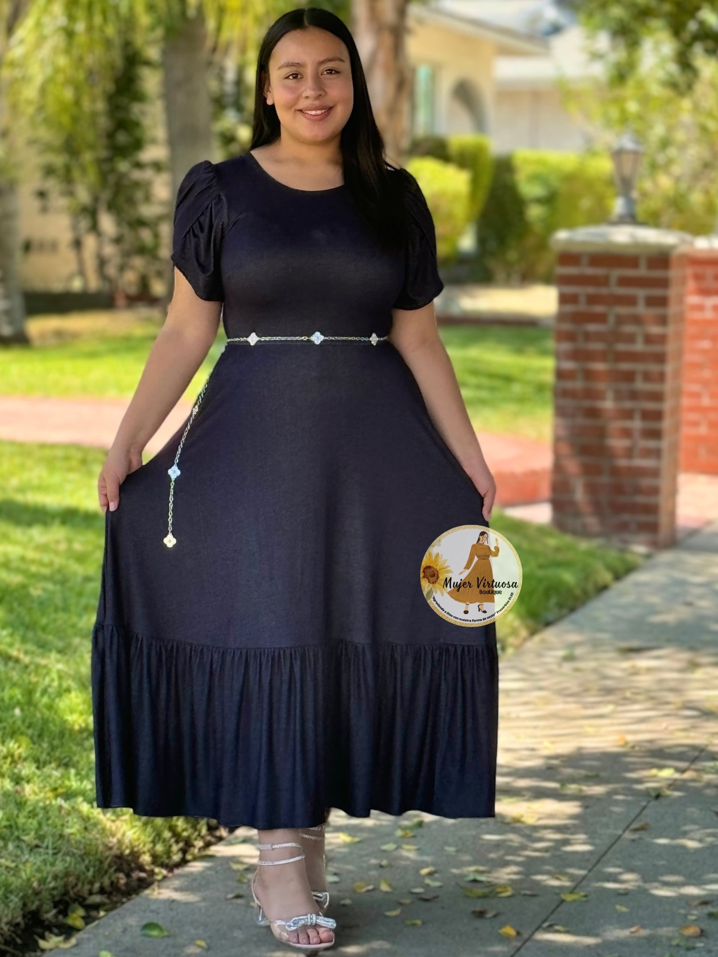 Denim Black Maxi Summer Dress