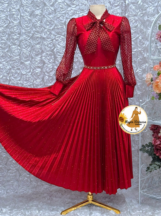 Brenda Red Glitter Dress