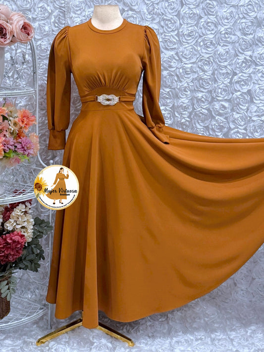 Natasha Caramel Dress