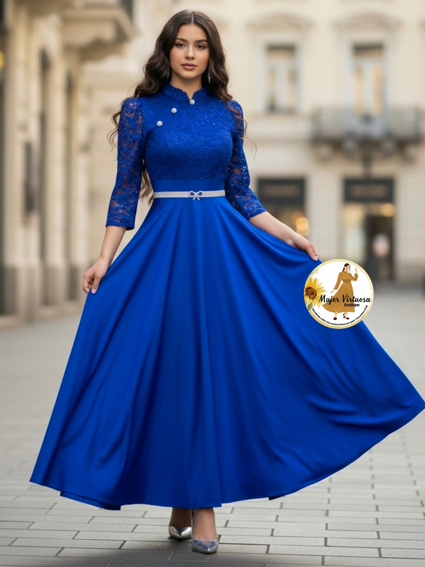 Ivana Royal Blue Lace Dress