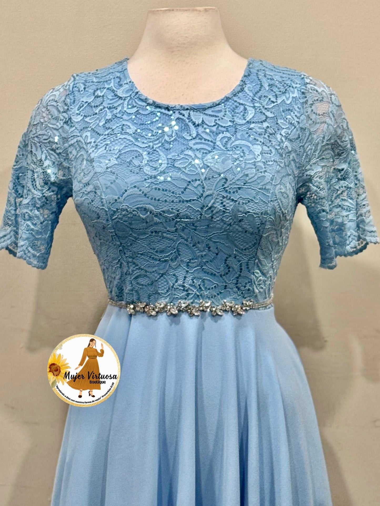 Sky Blue Lace Dress