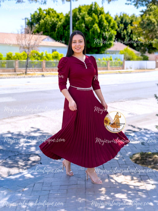 Sasha Burgundy Dress