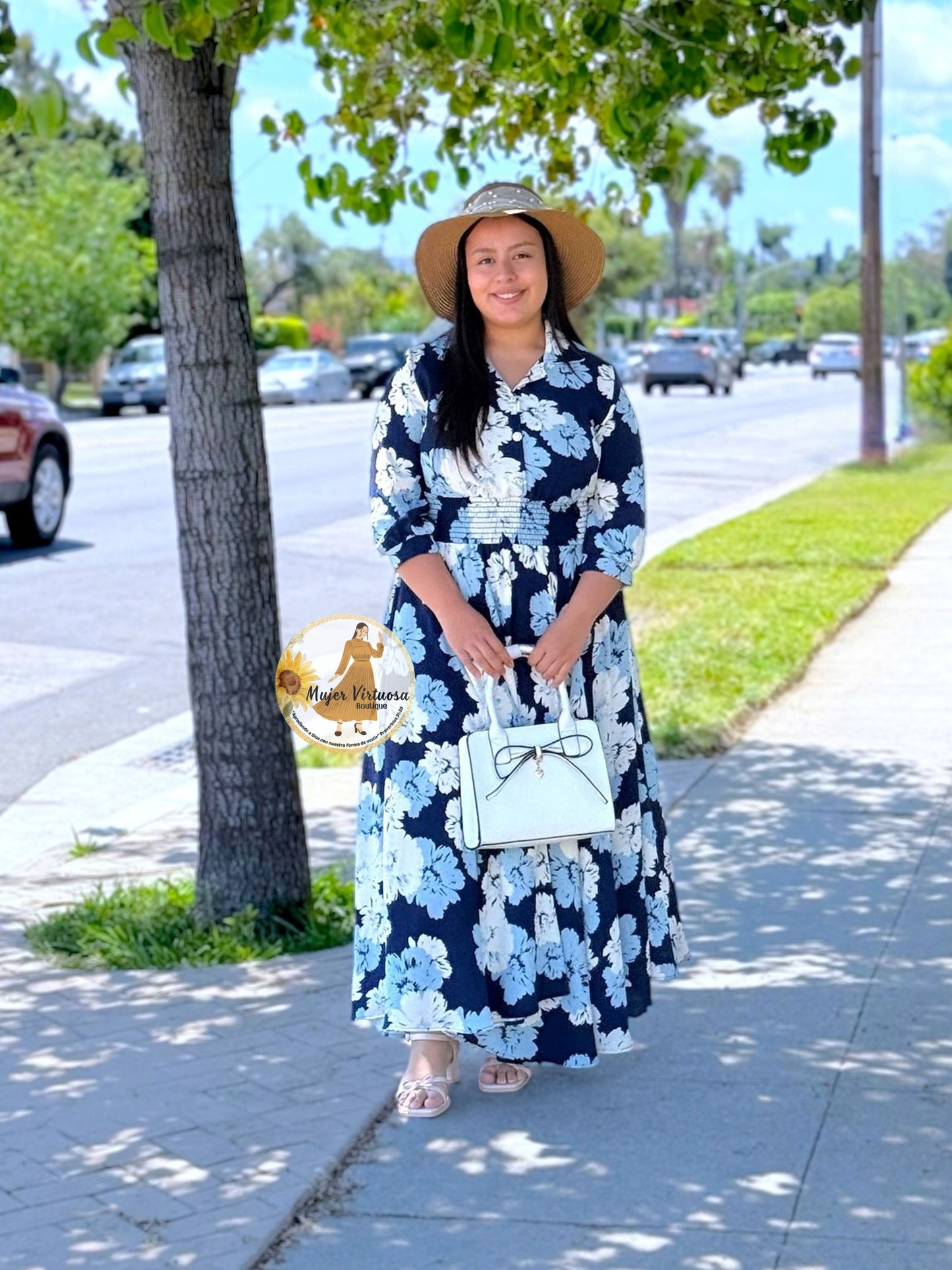 Aurora Navy Floral Dress