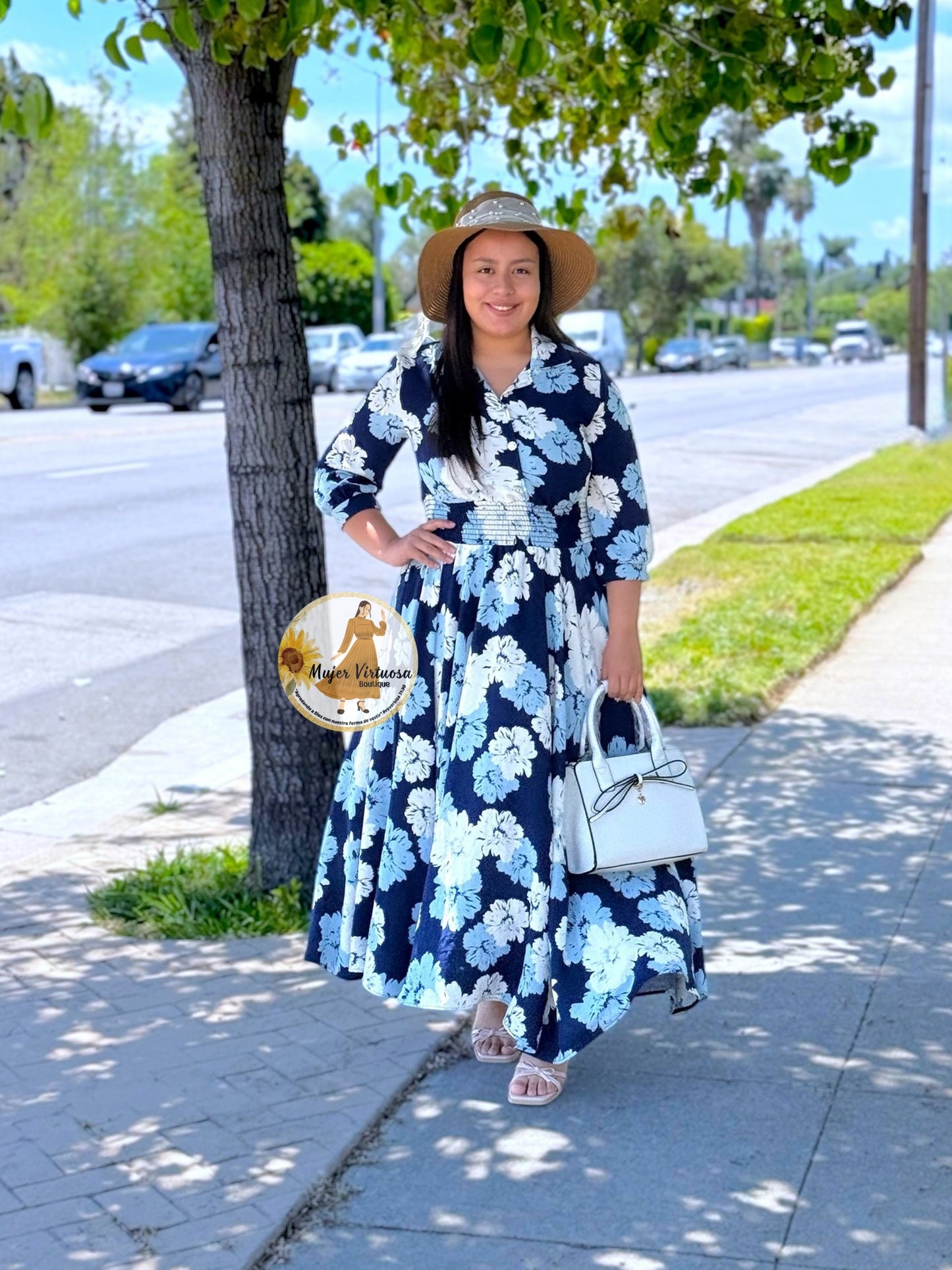 Aurora Navy Floral Dress