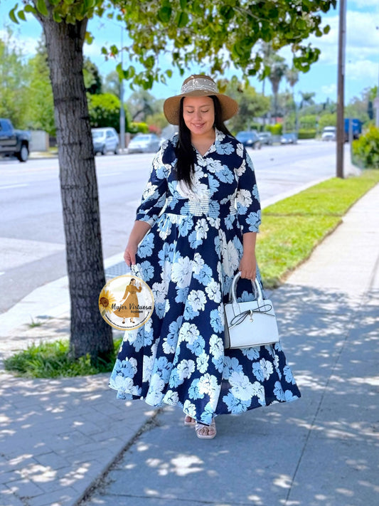 Aurora Navy Floral Dress