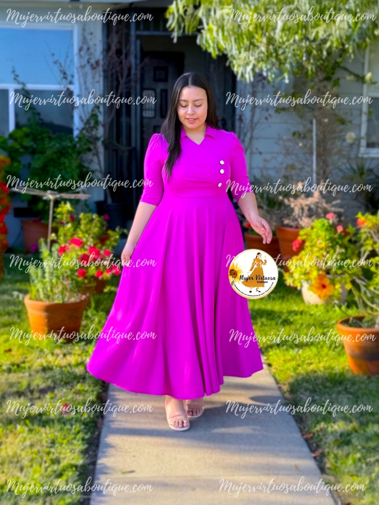 Priscila Bougainvillea Dress