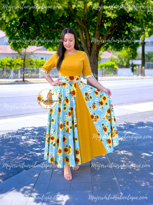 Andrea Mustard Sunflowers 🌻 Dress