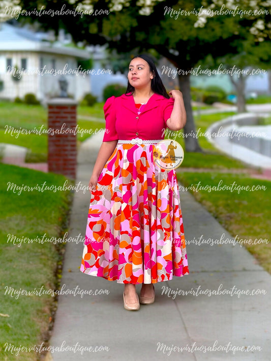 Arlet Fucsia Plaid Dress