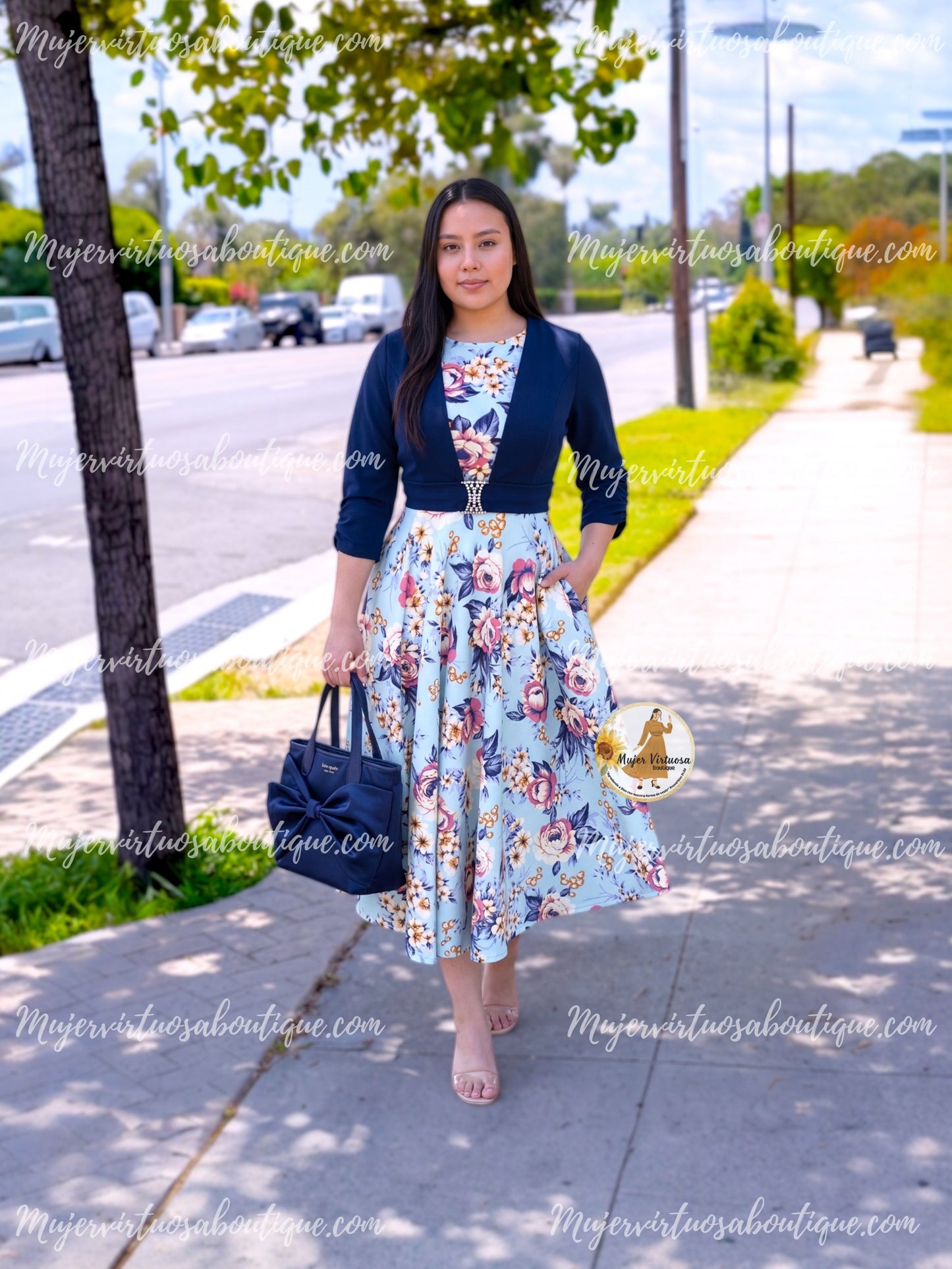 Katia Navy & Blue Midi Dress